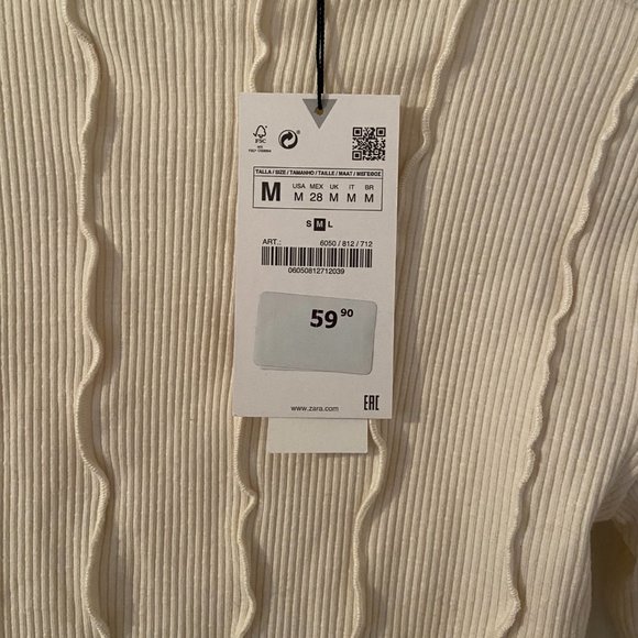 Zara longsleeve textured top - Picture 2 of 3